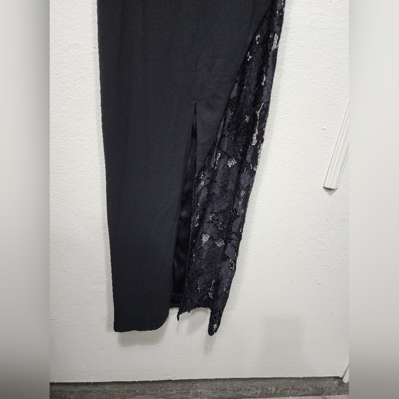 Lulus Irresistible Attitude Black Strapless Lace Column Maxi Dress L Wedding - Picture 10 of 11